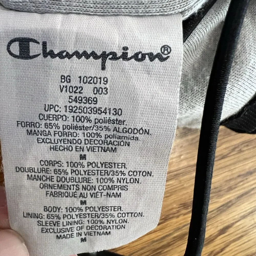 Champion Jacket Mens Medium Scout Baseball Stadium Wind‎ Water Resistant Black
